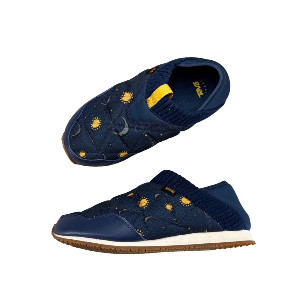 Teva ReEmber Celestial Navy Blue Sun Moon Quilted Slip On Mules Womens Size 7